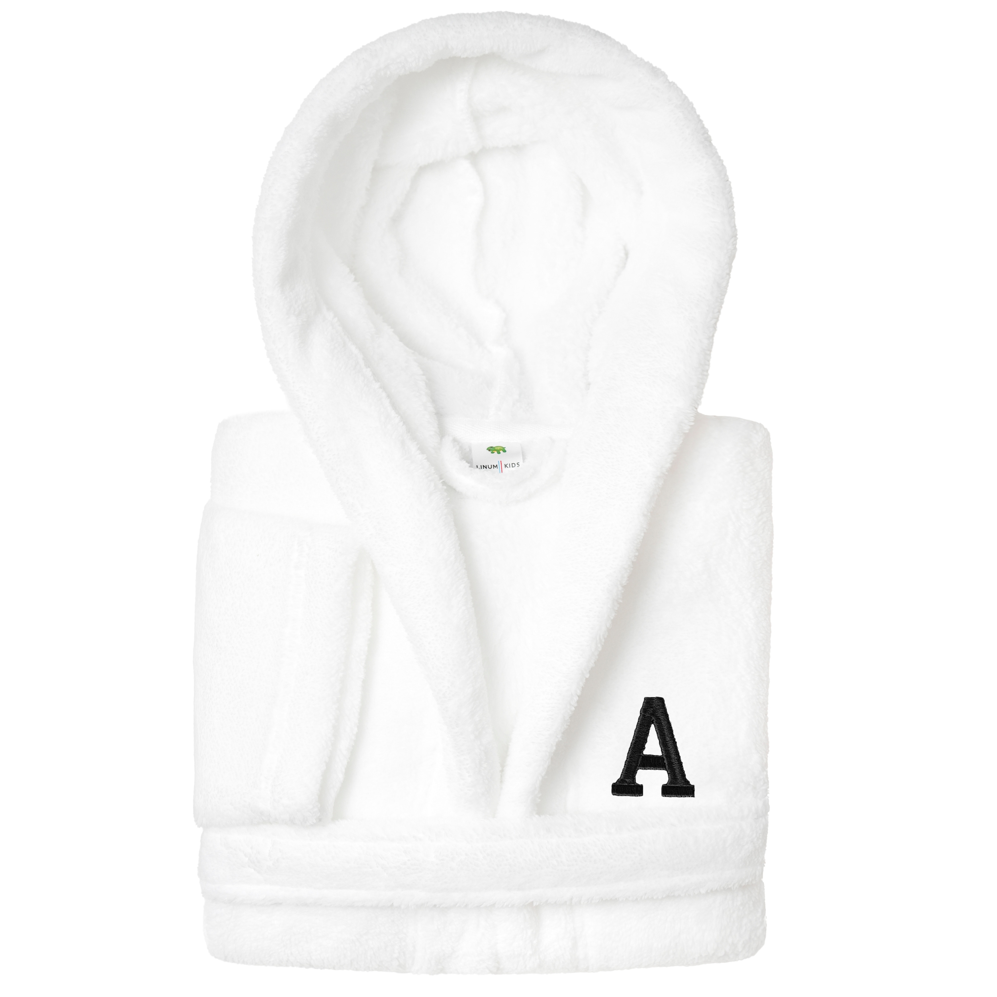 Sweet Kids 100% Polyester SUPER PLUSH Double Brushed Hooded Bathrobe with Black Bookman Monogram