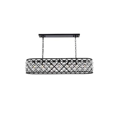 Royce Edge 7-Light Matte Black Chandelier - matte black (royal cut clear crystals)
