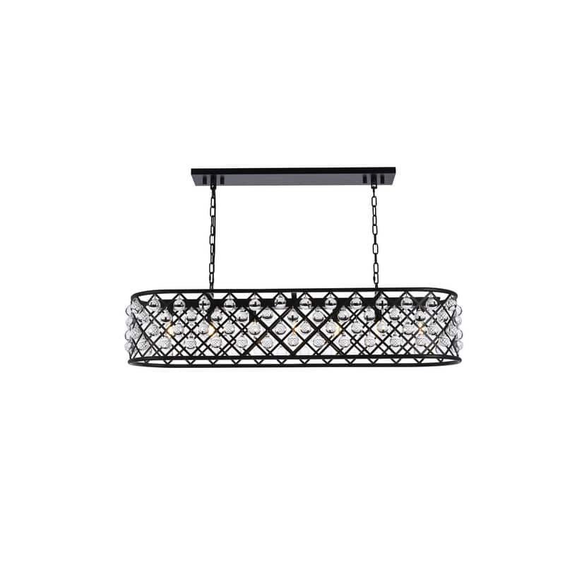 Royce Edge 7-Light Matte Black Chandelier - matte black (royal cut clear crystals)