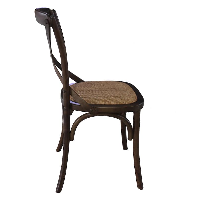 Porthos Home Remus Wood Dining Chair, Rattan And Birch Wood