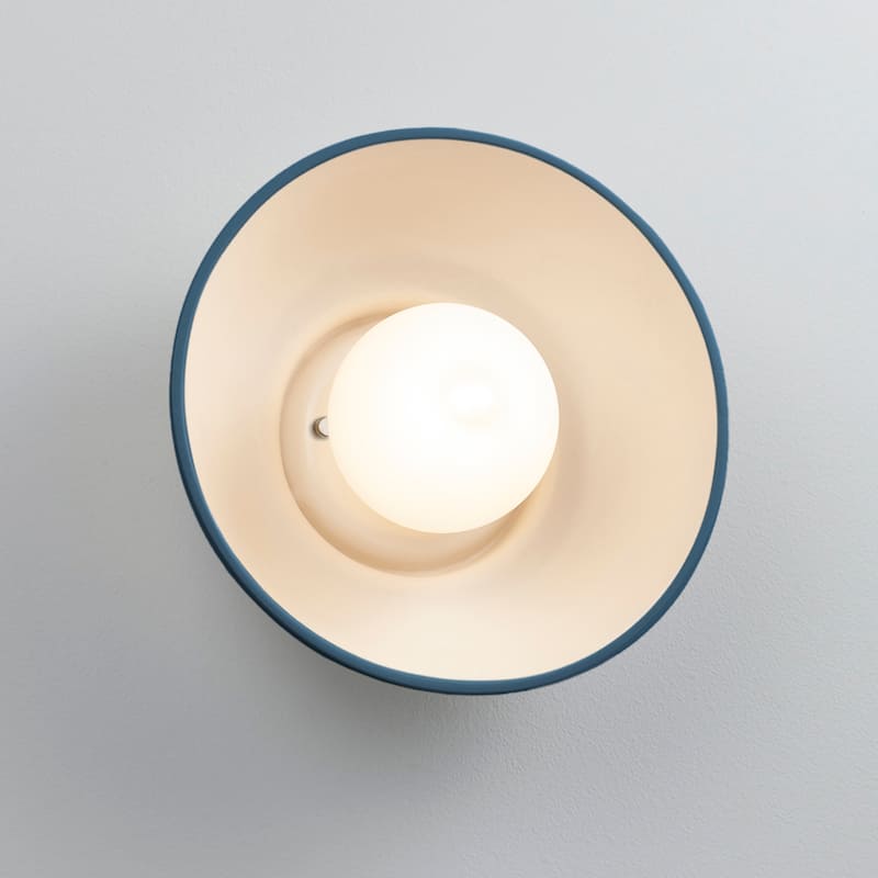Justice Design Group Ceramic Coupe Wall Sconce - Carbon Matte Black/Midnight Sky/Matte White