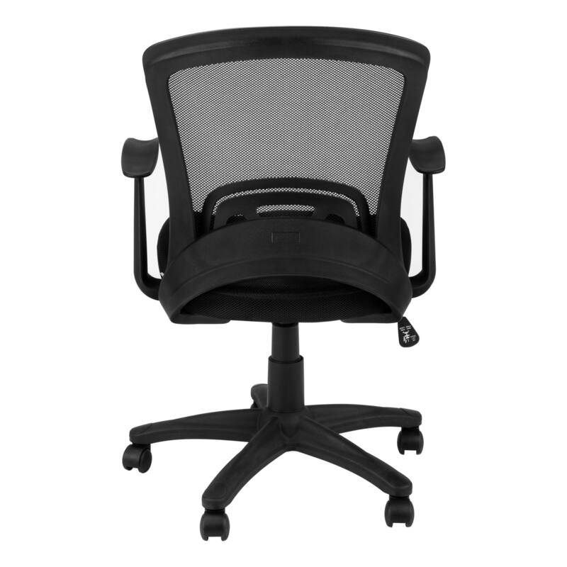 Mid Back Black Mesh Office Chair with Contoured Back, Swivel Seat, Tilt Function and Rolling Casters
