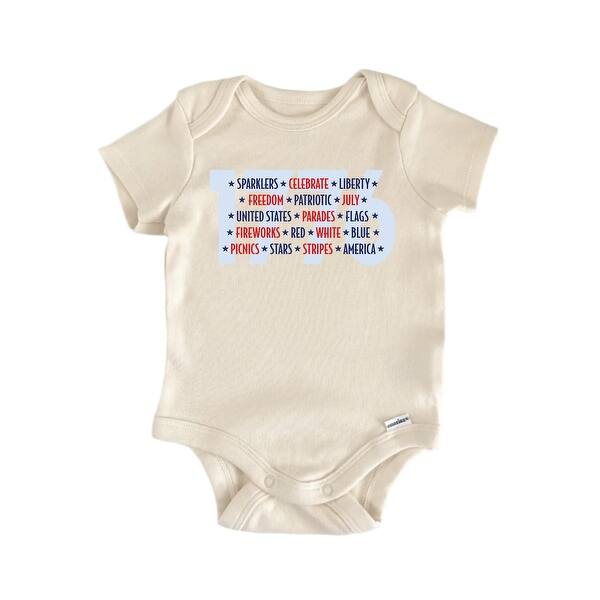 slide 2 of 6, Sparkles Celebrate Liberty July 4th Patriotic - Baby Boy Girl Clothes Bodysuit Blue - 0-3M