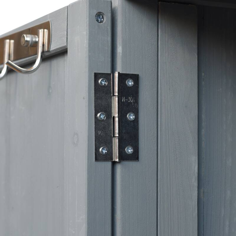 42 Inch Outdoor Kitchen Island Fir Wood Cabinet Stainless Steel Top with Shelf