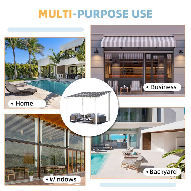 AECOJOY Wall Mounted Gazebos Pergola Gazebo Awnings for Backyard