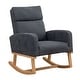 preview thumbnail 110 of 171, HOMYKA 28" Wide Rocking Chair for Nursery with Solid Wood Leg Slate Grey