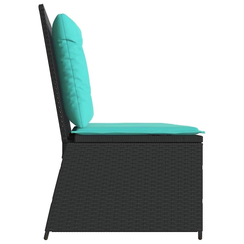 vidaXL Garden Bench with Cushion Brown Poly rattan - 26 x 43 x 37