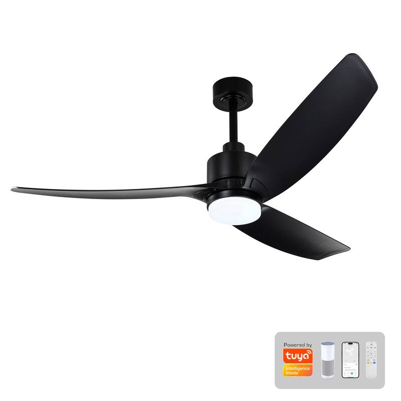 Genson SMART Black 3-Blade LED Lighted Ceiling Fan with Remote