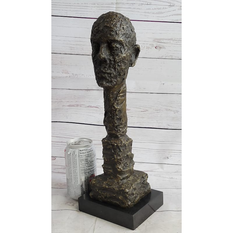 Giacometti Gia Bronze Head Face Bust Sculpture Statue Brutalist Surrealism 15 Inches X 5 Inches