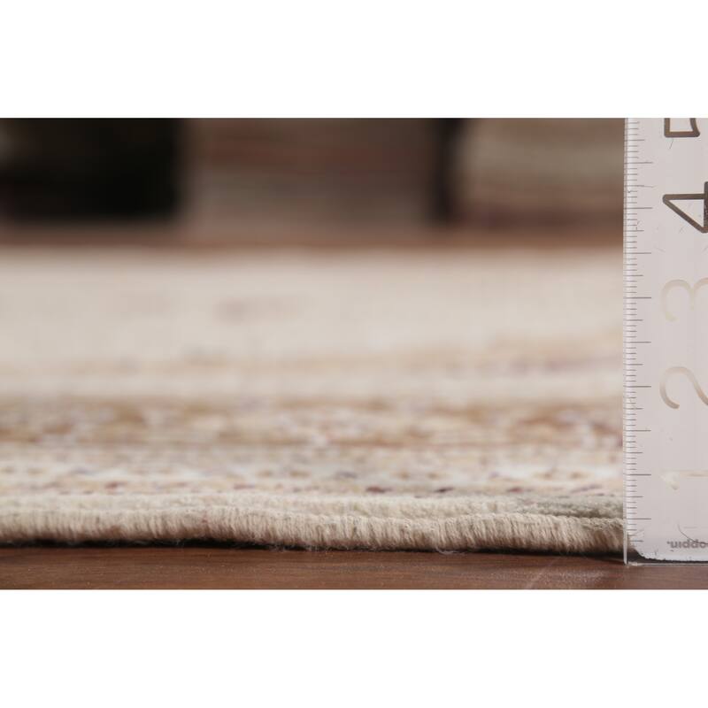 Traditional Tabriz Turkish Area Rug Beige Machine Made Carpet - 6'10" x 9'9"