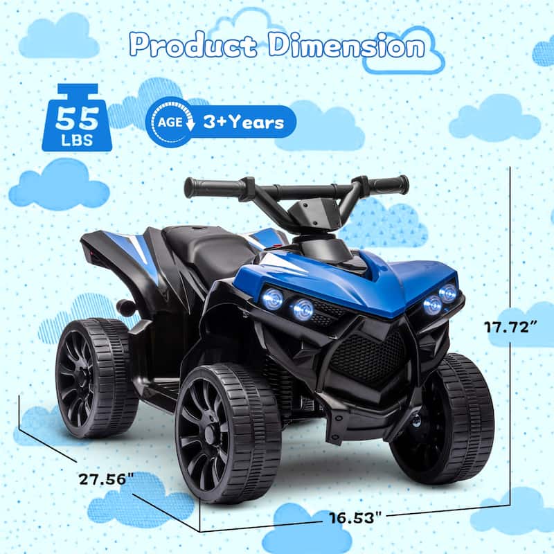Kids ATV 4 Wheeler Quad Electric Vehicles with LED Lights Music