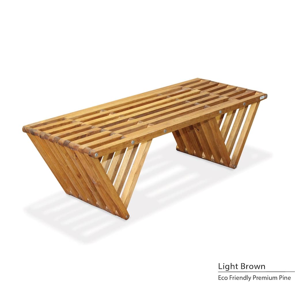 Wood Backless Bench, Modern style L 54" x 21" deep x 17" Tall