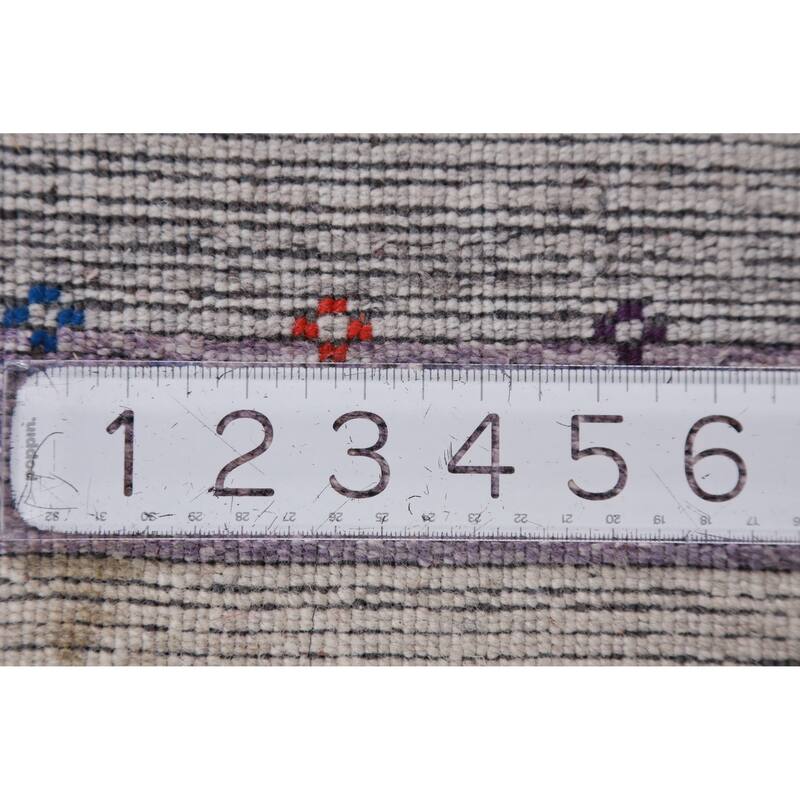 Silver / Gray Gabbeh Indian Area Rug Hand-Knotted Wool Carpet - 8'0" x 10'1"