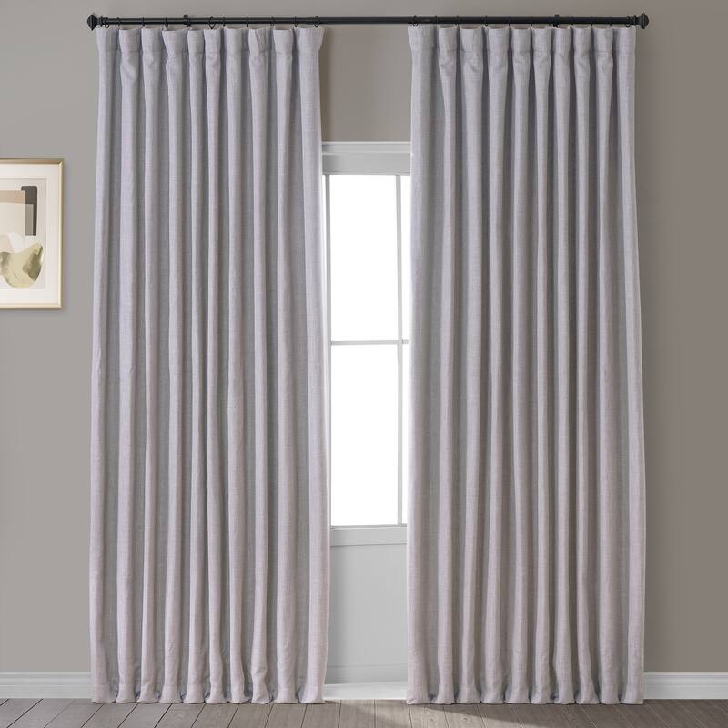 Exclusive Fabrics Faux Linen Extra Wide Room Darkening Curtain Panel - 100 X 108 - Clay
