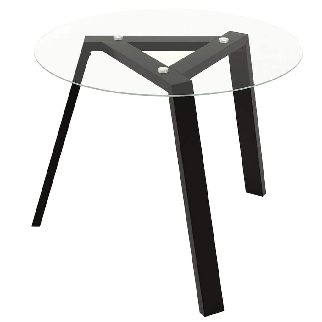 Costway 36" Round Glass Dining Table for 4 with Tempered Glass - See Details