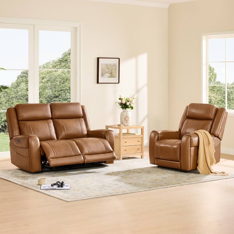 Spruce & Spring Leo Power Wall Hugger Reclining Sofa with Multi-Function Console