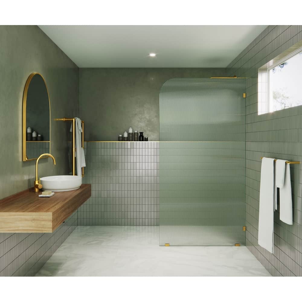 Glass Warehouse FL-RAD-40-R Aurora 78" High x 40" Wide Shower Screen