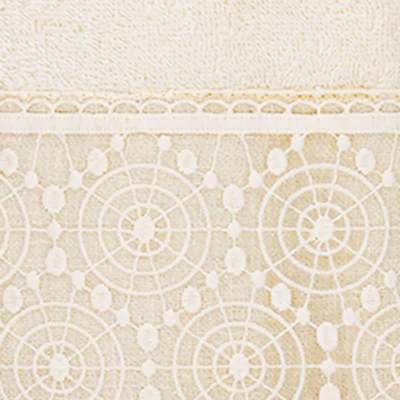 Authentic Hotel and Spa 100% Turkish Cotton Arian 3PC Cream Lace Embellished Towel Set