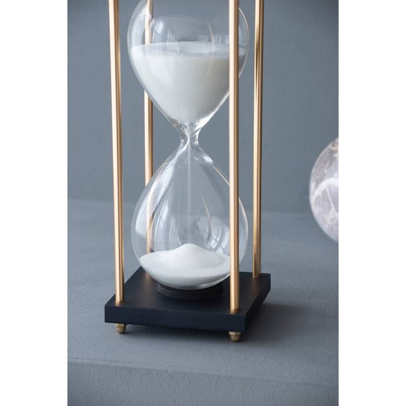 Set of 2, 4x4x9" Hour Glass In Stand (Approx.30Minutes), White