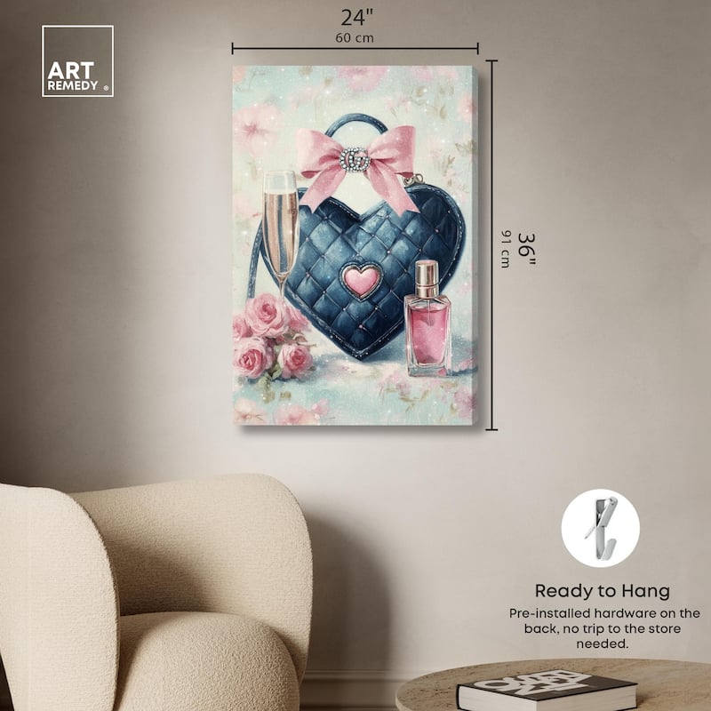 Little Heart Shaped Purse II Canvas by Art Remedy, Gallery Wrapped