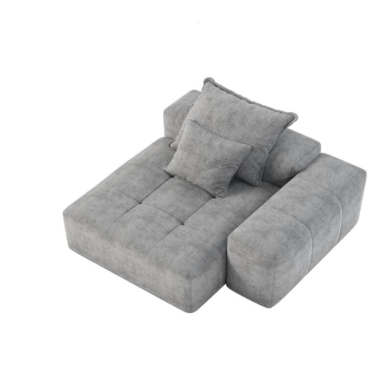 Modern Oversized Modular Sectional Sofa, Sparkling Chenille, DIY Combination, No Assembly