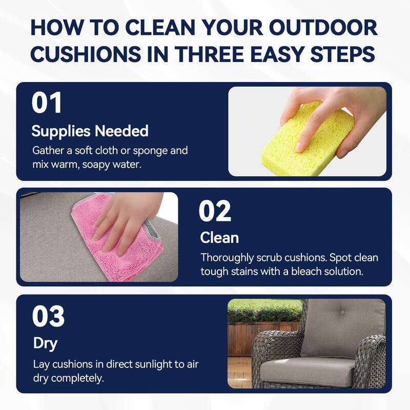 2 Pair Patio Soft Cushions for Outside