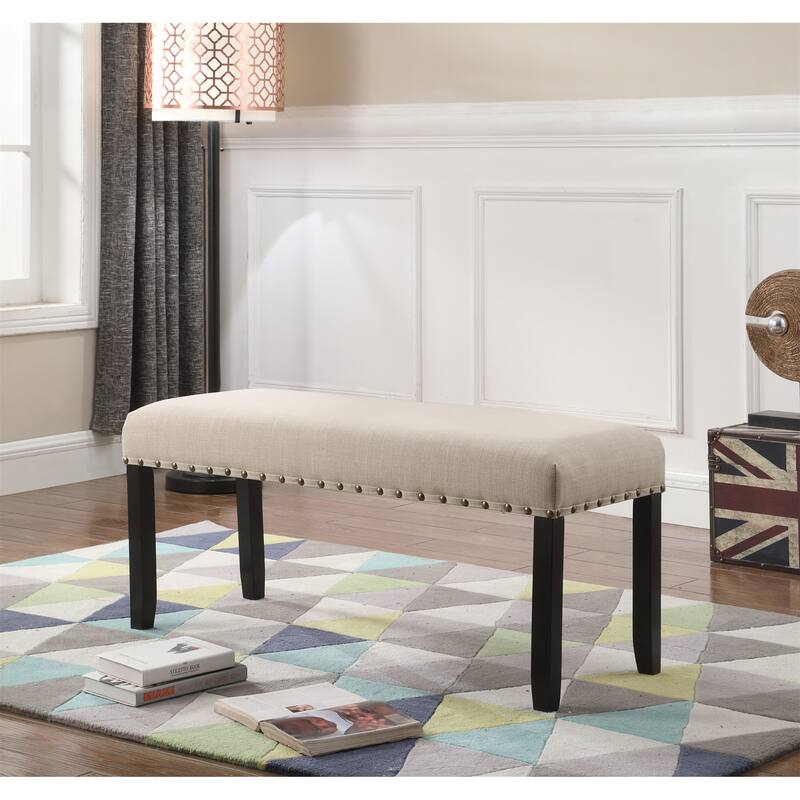 Dining Bench with Nailhead Trim