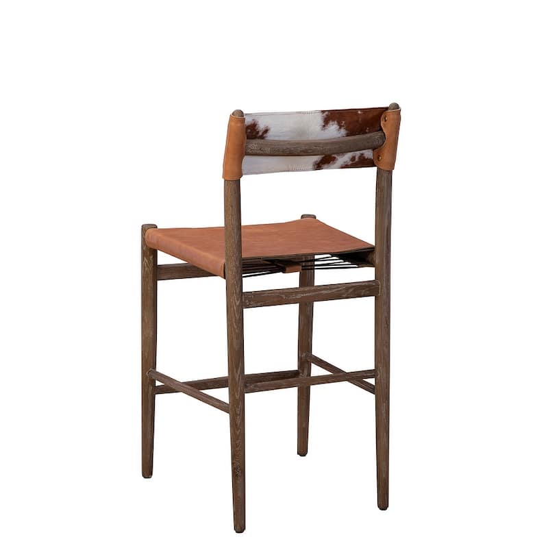 Furniture Classics Wood Leather Prescott Counter Barstool