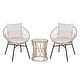 preview thumbnail 18 of 22, Indoor/Outdoor Rattan Rope Bistro Set, Glass Top Table & Cushions