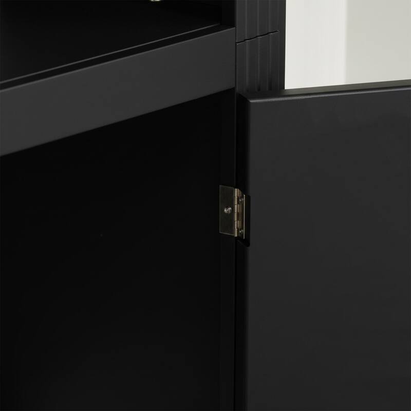 78.75" Tall 3-Piece Bookcase with Adjustable LED Light, Tempered Glass Shelves for Living & Office