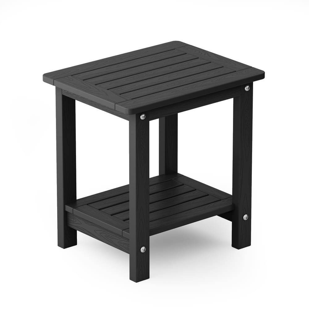 WINSOON Small Outside Adirondack Square Side Table,Double Layer
