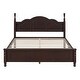 preview thumbnail 3 of 7, Queen Wood Platform Bed with Retro Design and Sturdy Wooden Slats
