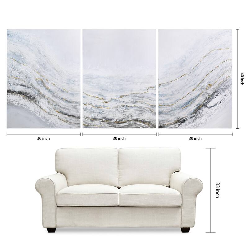 Blizzard Textured Metallic Hand Painted Wall Art by Martin Edwards