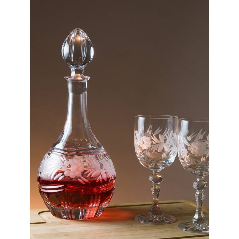 Majestic Gifts Inc. Hand Cut Crystal Large Wine Decanter-33 Oz.