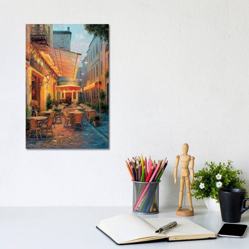 iCanvas "Cafe Van Gogh 2008, Arles France" by Haixia Liu Canvas Print - 12x8x0.75