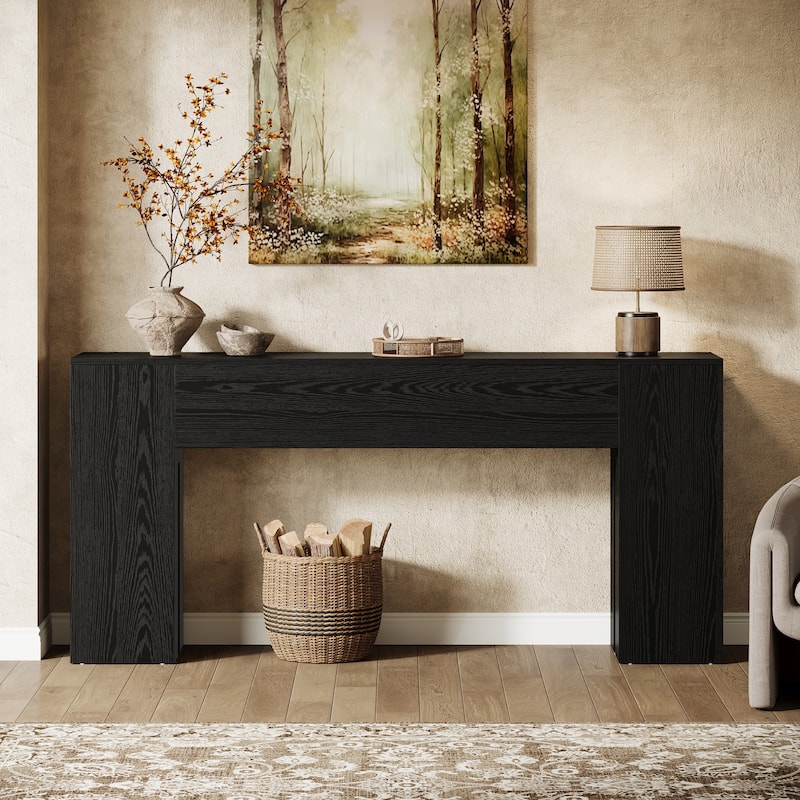 71-Inch Long Console Table for Entryway, Living Room, Rustic Brown - 70.86" L x 13.78" W x 32.3" H