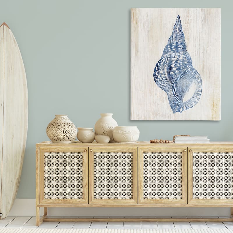 Stupell Tranquil Blue Shell Canvas Wall Art Design By Susan Arnot