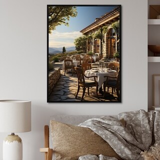 Designart "Country Clubs Outdoor Dining V" Country Clubs Framed Canvas ...