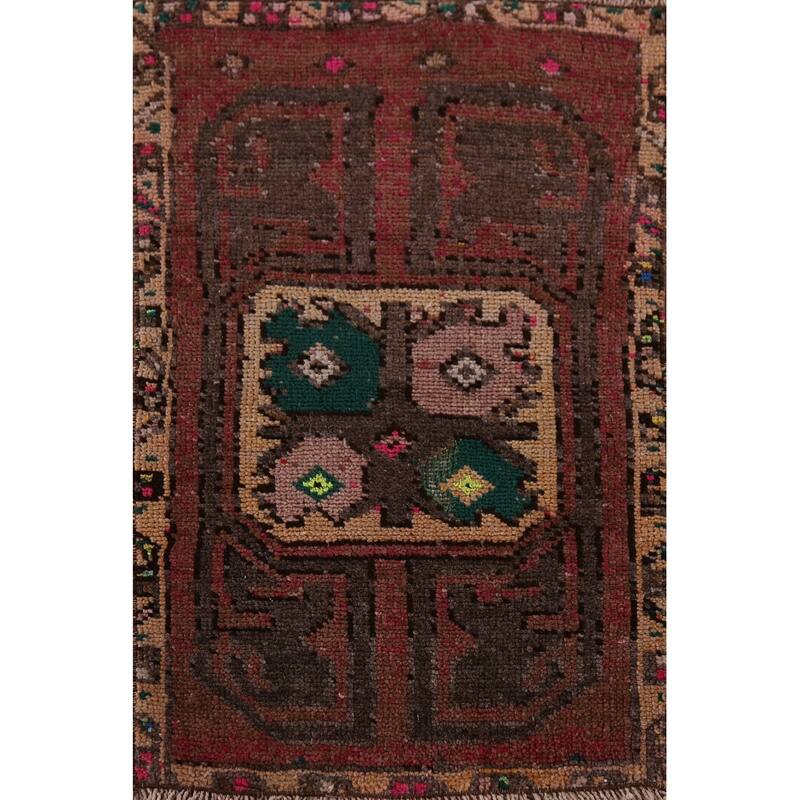 Hand Knotted Oriental 100% Wool Carpet Transitional Tribal Pink Anatolian Area Rug - 2' 6'' X 1' 8''