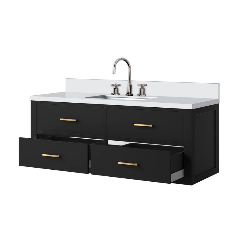 Castor Bath Vanity with Quartz Top, Sink and Faucet