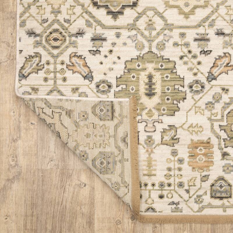 Adelaide Old World Nomadic Beige/ Gold Wool Blend Area Rug-