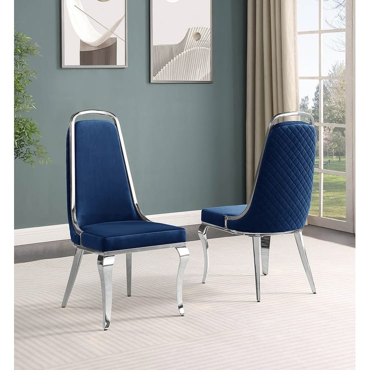 Best Quality Furniture D442/3-SC310-7 Dining Set with 94" White Lacquer Wood Top