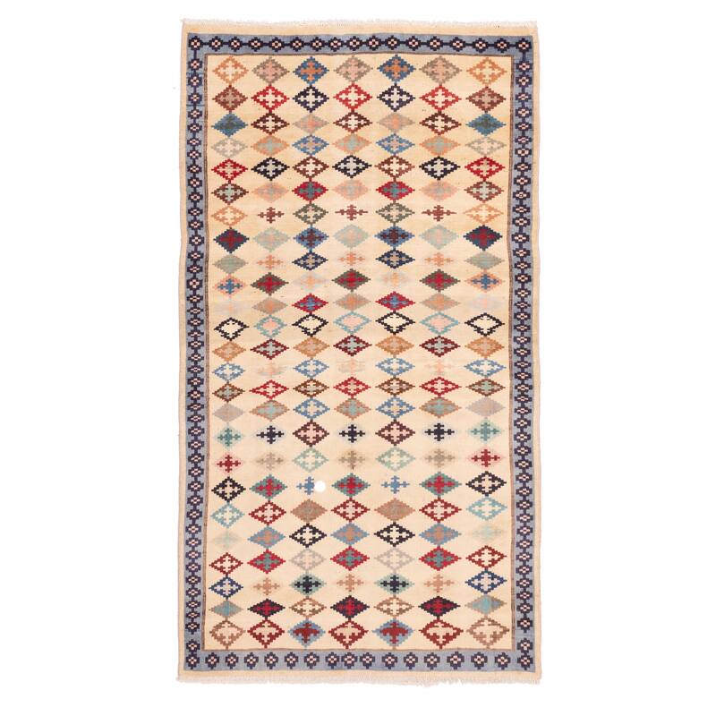 ECARPETGALLERY Hand-knotted Melis Vintage Cream Wool Rug - 4'8 x 8'9