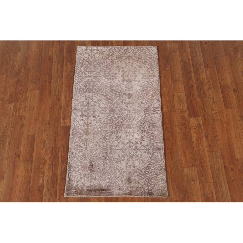 All-Over Geometric Modern Indian Accent Rug Handmade Wool Carpet - 2'0"x 3'9"