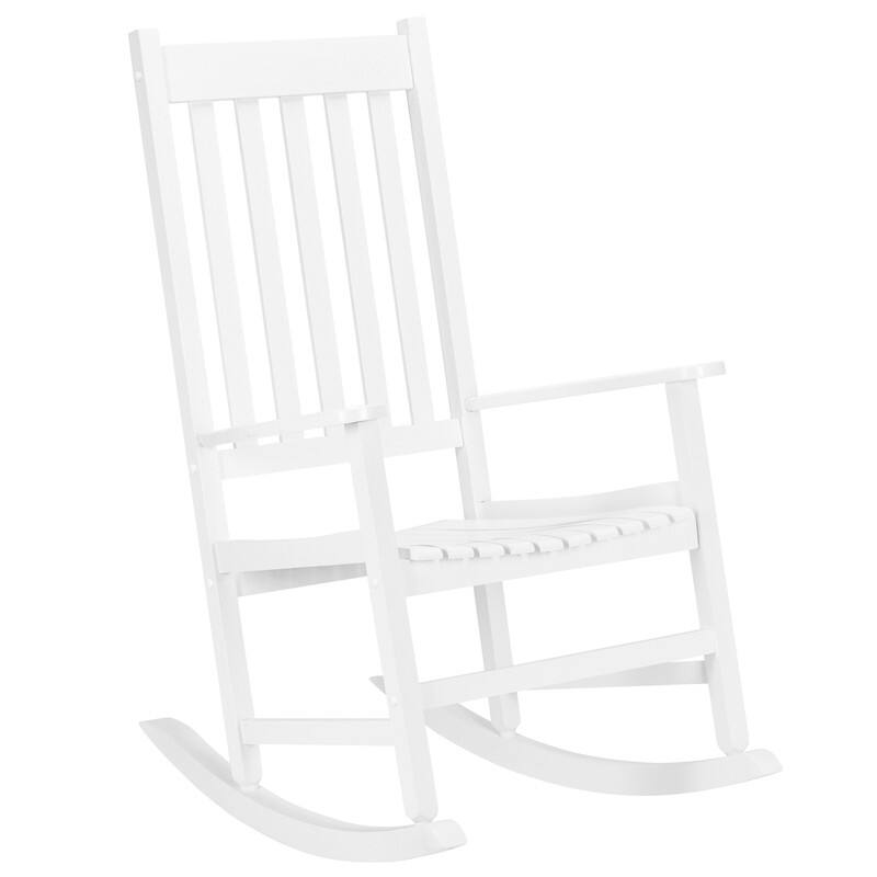 Outdoor Wooden Patio Porch Rocking Chair - White