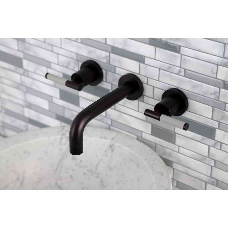 Kingston Brass Kaiser Two-Handle Wall Mount Bathroom Faucet