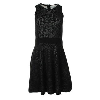 Sandra Darren Women's Black/ White Jacquard Dress - 13991558 ...
