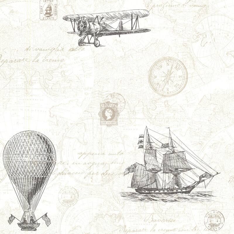 Explorer Fog Antique Map Wallpaper - 20.5in x 396in x 0.025in