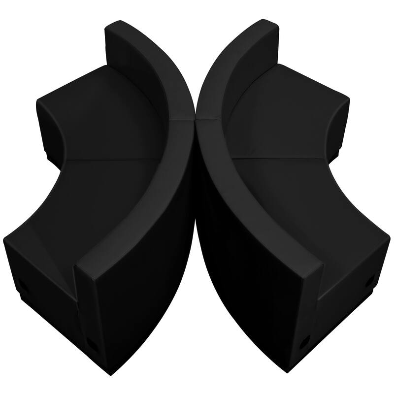 4 PC LeatherSoft Modular Reception Configuration w/Taut Back &Seat - 74"W x 25.25" - 67"D x 27"H - 74"W x 25.25" - 67"D x 27"H