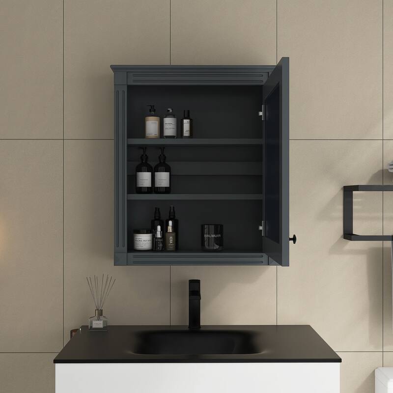 24'' x 27'' Wall Mounted Medicine Cabinet with Height Adjustable Shelf